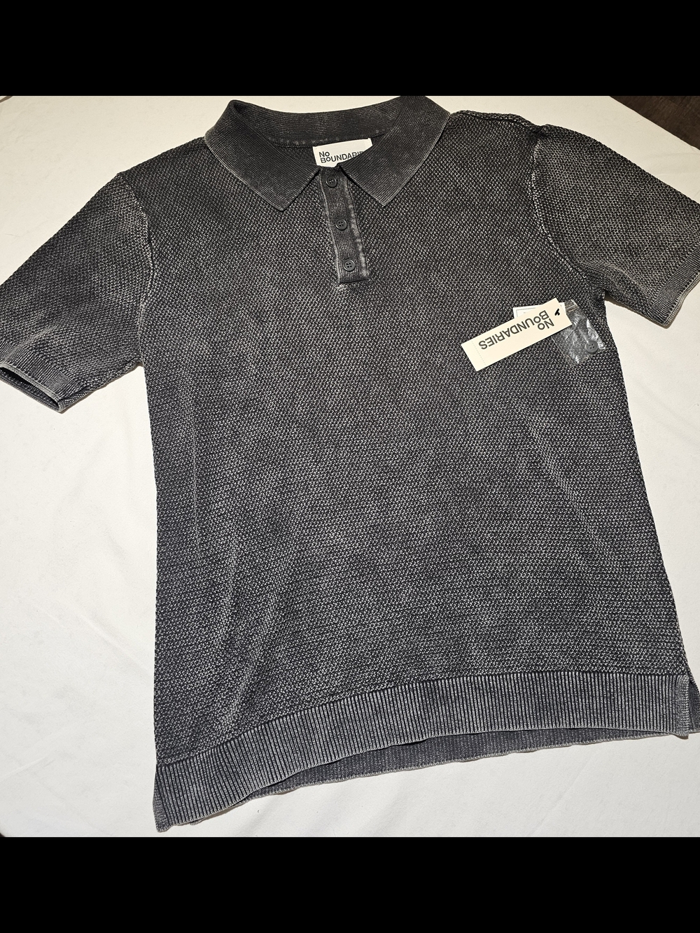 No Boundaries Men's Charcoal Polo Shirt